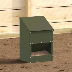 vidaXL Comedero para pollos 21 x 16 x 33 cm Verde oliva Discount