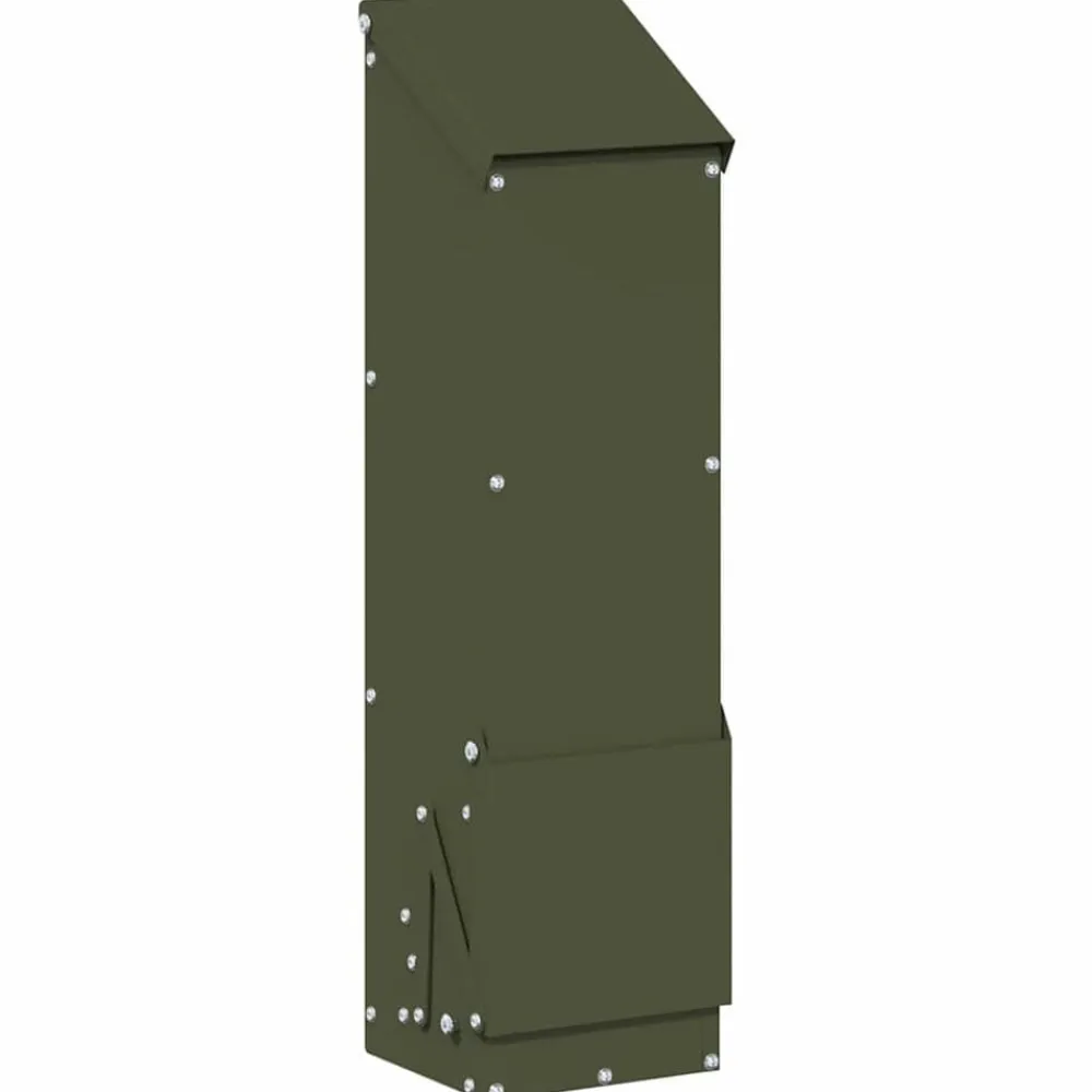vidaXL Comedero para pollos 13 x 12 x 51 cm Verde oliva New