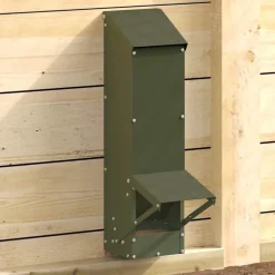 vidaXL Comedero para pollos 13 x 12 x 51 cm Verde oliva New