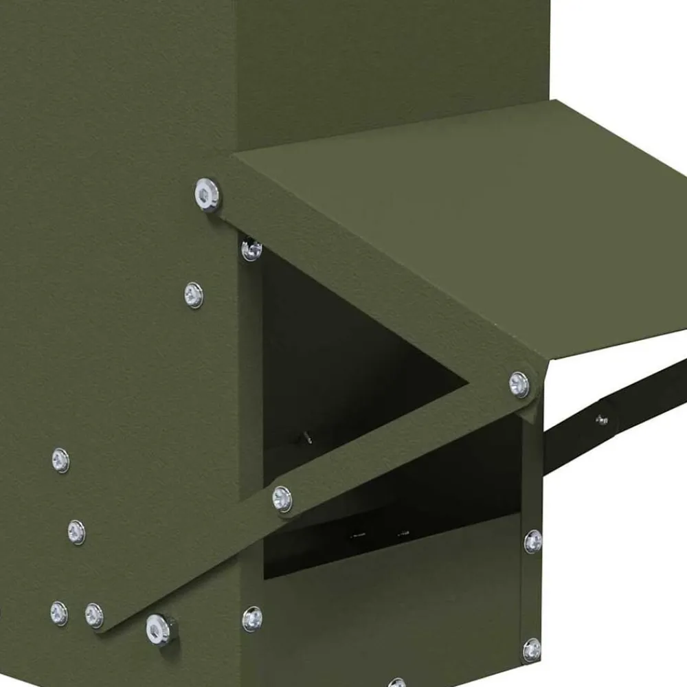 vidaXL Comedero para pollos 13 x 12 x 51 cm Verde oliva New