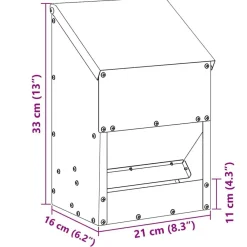vidaXL Productos Para Mascotas-Comedero para pollos 21 x 16 x 33 cm