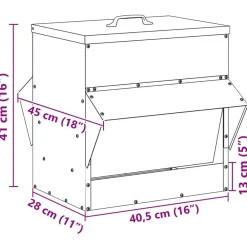 vidaXL Comedero para pollos 40,5 x 45 x 41 cm Negro Hot