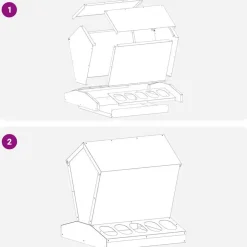 vidaXL Comedero para pollos Plateado 40 x 40 x 45 cm Acero galvanizado