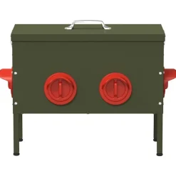 vidaXL Comedero para pollos 41,5 x 20,5 x 33 cm Verde oliva Hot