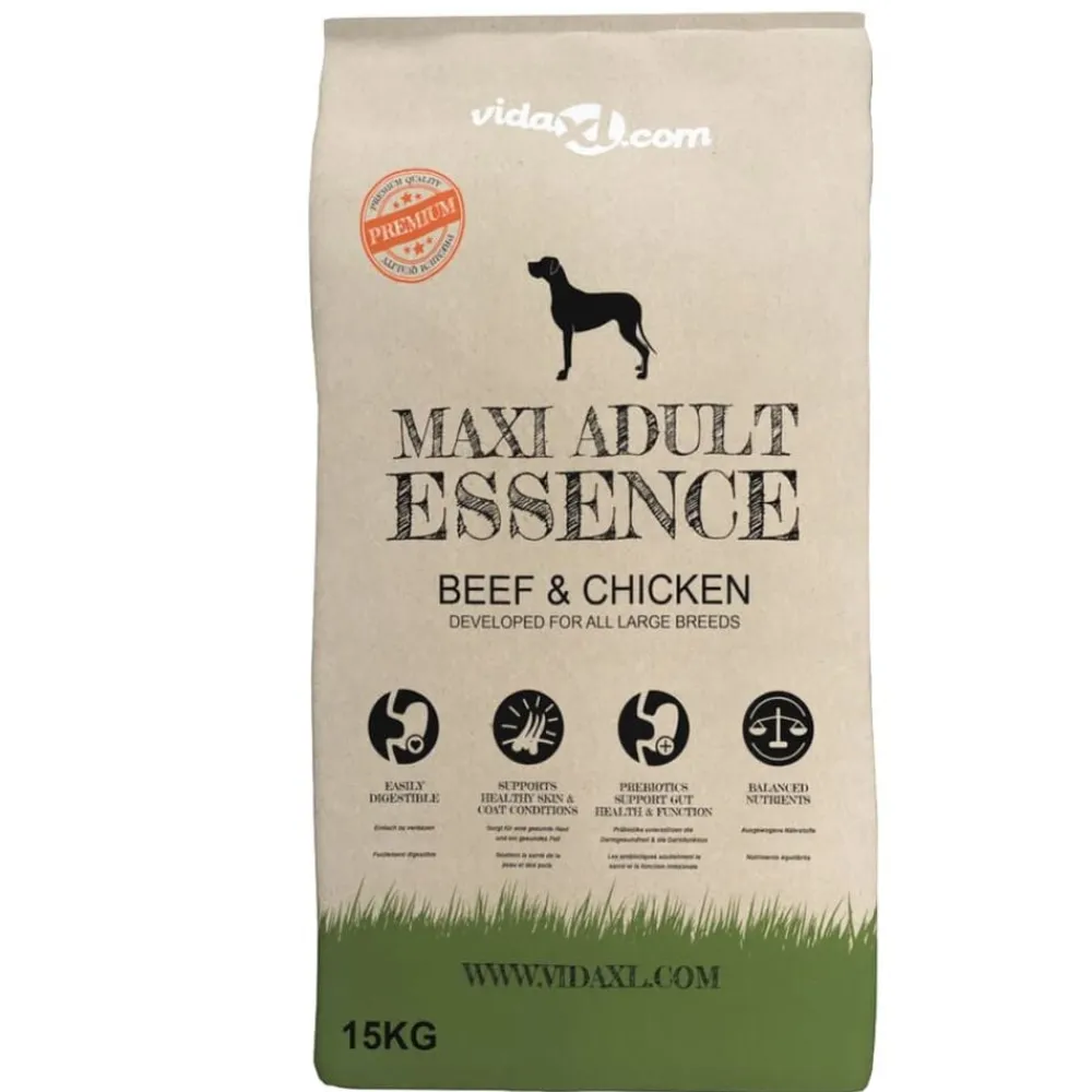 vidaXL Comida seca para perros Maxi Adult Essence Beef & Chicken 15 kg New