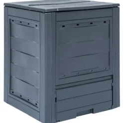 vidaXL Jardín-Compostador de jardín gris 60x60x73 cm 260 L