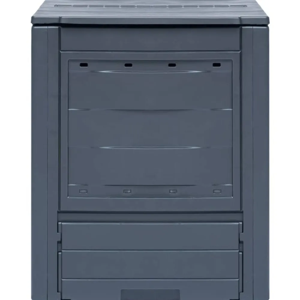 vidaXL Jardín-Compostador de jardín gris 60x60x73 cm 260 L