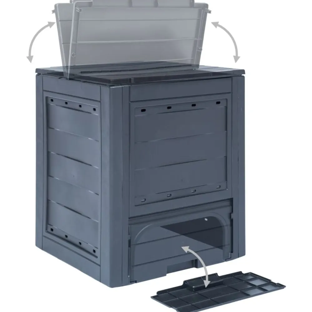 vidaXL Jardín-Compostador de jardín gris 60x60x73 cm 260 L