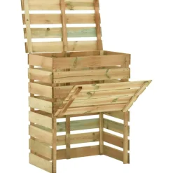 vidaXL Jardín-Compostador de láminas madera de pino impregnada 80x50x100 cm