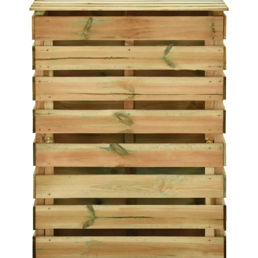 vidaXL Jardín-Compostador de láminas madera de pino impregnada 80x50x100 cm