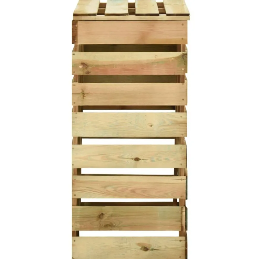 vidaXL Jardín-Compostador de láminas madera de pino impregnada 80x50x100 cm