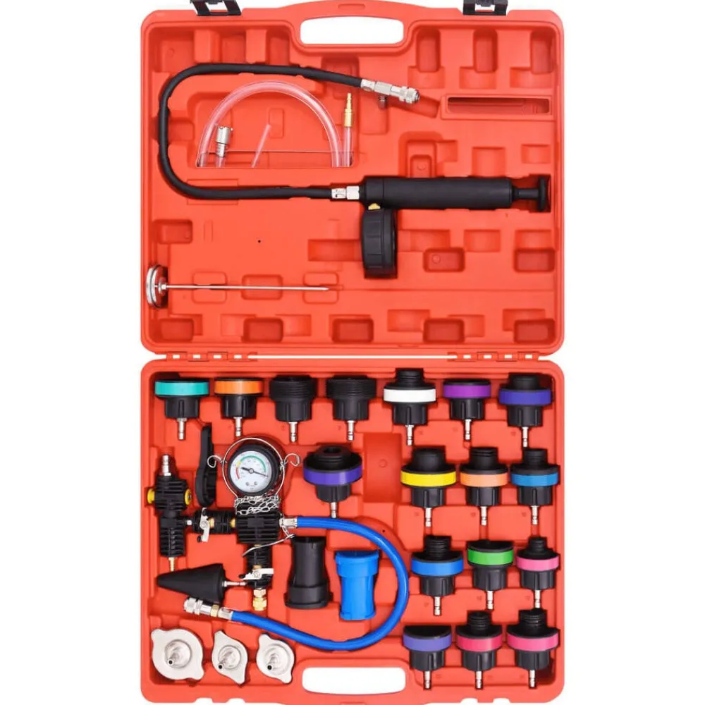vidaXL Comprobador de presión de radiador 28 piezas Outlet