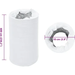 vidaXL Conducto de ventilación de aluminio y PVC 6 m Ø10 cm Clearance