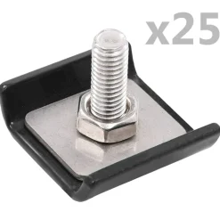 vidaXL Vallas De Jardín-Conector de enrejado 25 sets gris