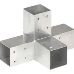 vidaXL Conector de postes en forma de X metal galvanizado 71x71 mm Discount