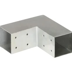vidaXL Vallas De Jardín-Conector de postes en forma de L metal galvanizado 71x71 mm