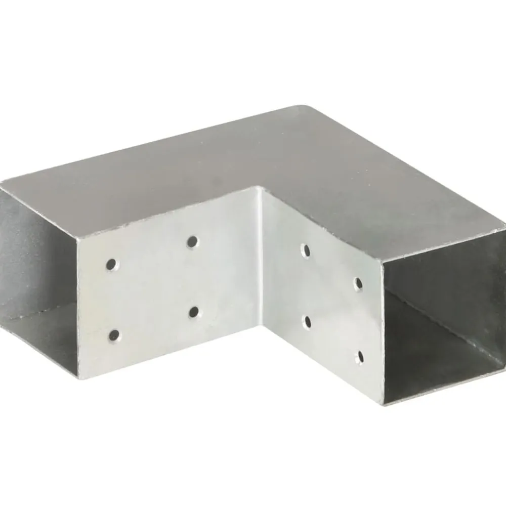 vidaXL Vallas De Jardín-Conector de postes en forma de L metal galvanizado 71x71 mm