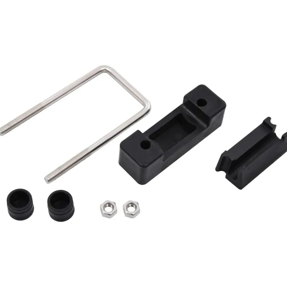 vidaXL Conector en U con plástico para postes de valla 25 sets 60x40mm Negro y plateado Sale