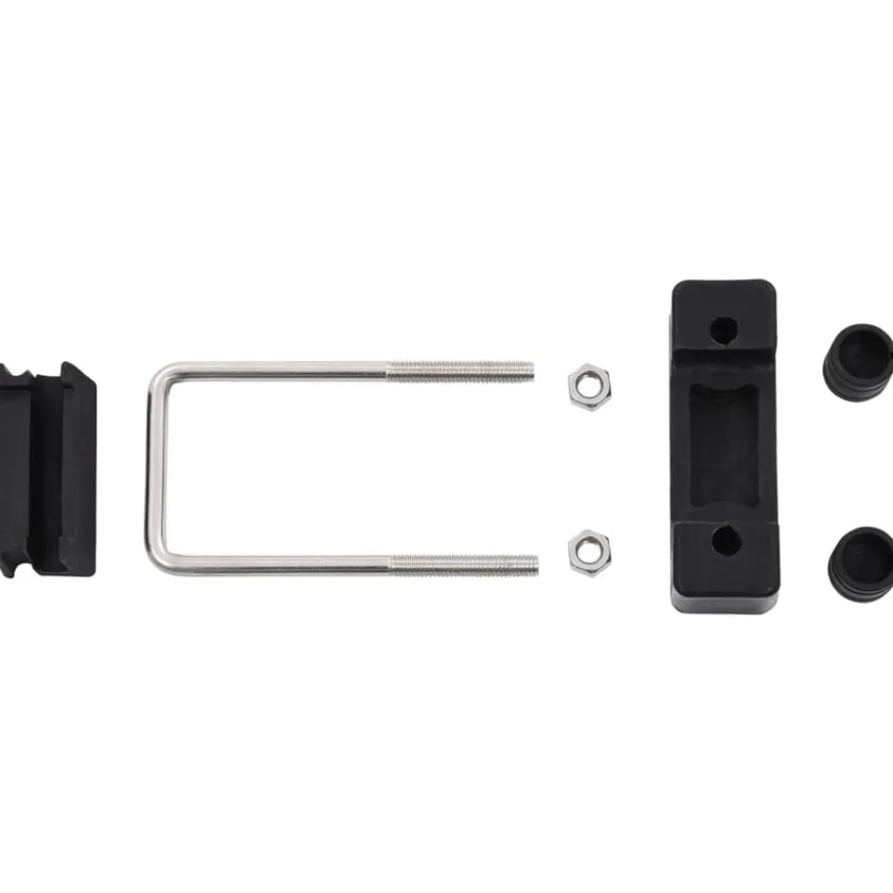 vidaXL Conector en U con plástico para postes de valla 25 sets 60x40mm Negro y plateado Sale
