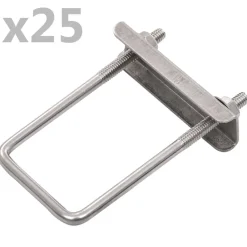 vidaXL Vallas De Jardín-Conector en U para postes de valla 25 sets 60x40 mm