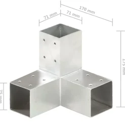 vidaXL Conectores de postes en forma de Y metal galvanizado 71x71 mm Clearance