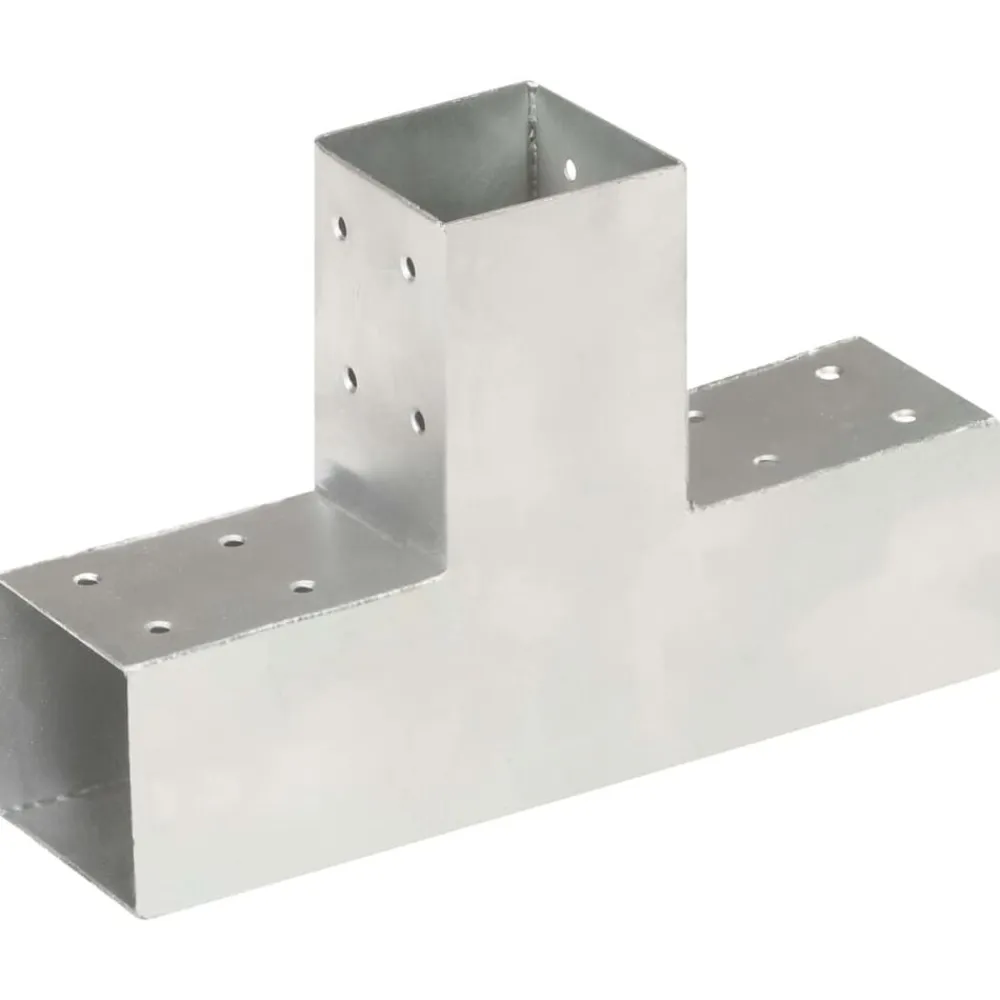 vidaXL Conectores de postes en forma de T metal galvanizados 71x71 mm Best