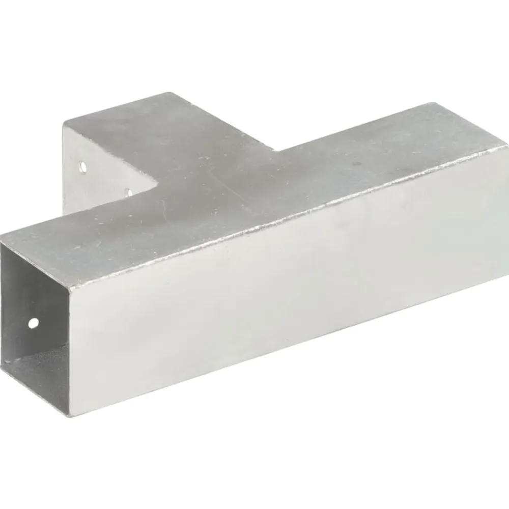 vidaXL Conectores de postes en forma de T metal galvanizados 71x71 mm Best