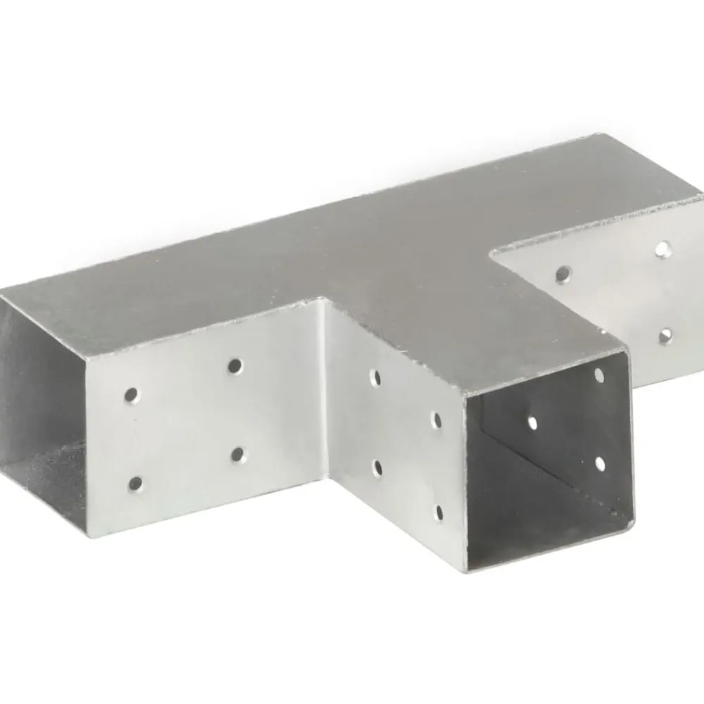 vidaXL Conectores de postes en forma de T metal galvanizados 71x71 mm Best