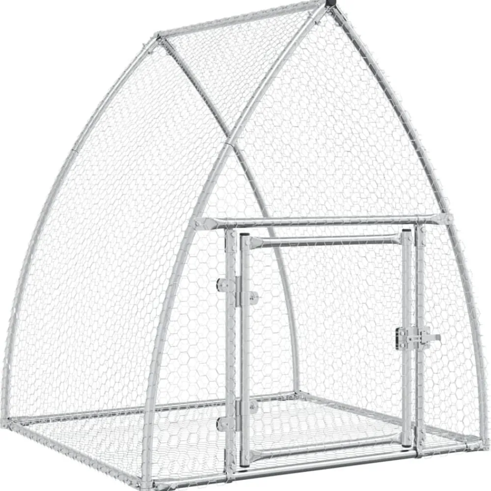 vidaXL Conejera acero galvanizado plateado 105x100x120 cm New