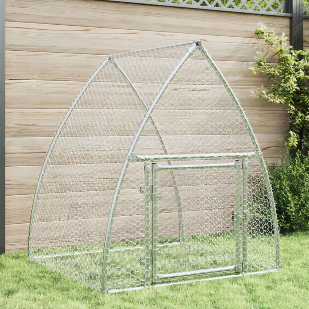 vidaXL Conejera acero galvanizado plateado 105x100x120 cm New