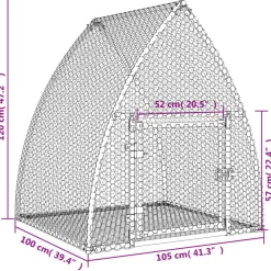 vidaXL Conejera acero galvanizado plateado 105x100x120 cm New