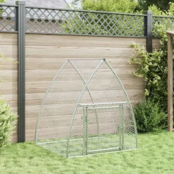 vidaXL Conejera acero galvanizado plateado 105x100x120 cm New