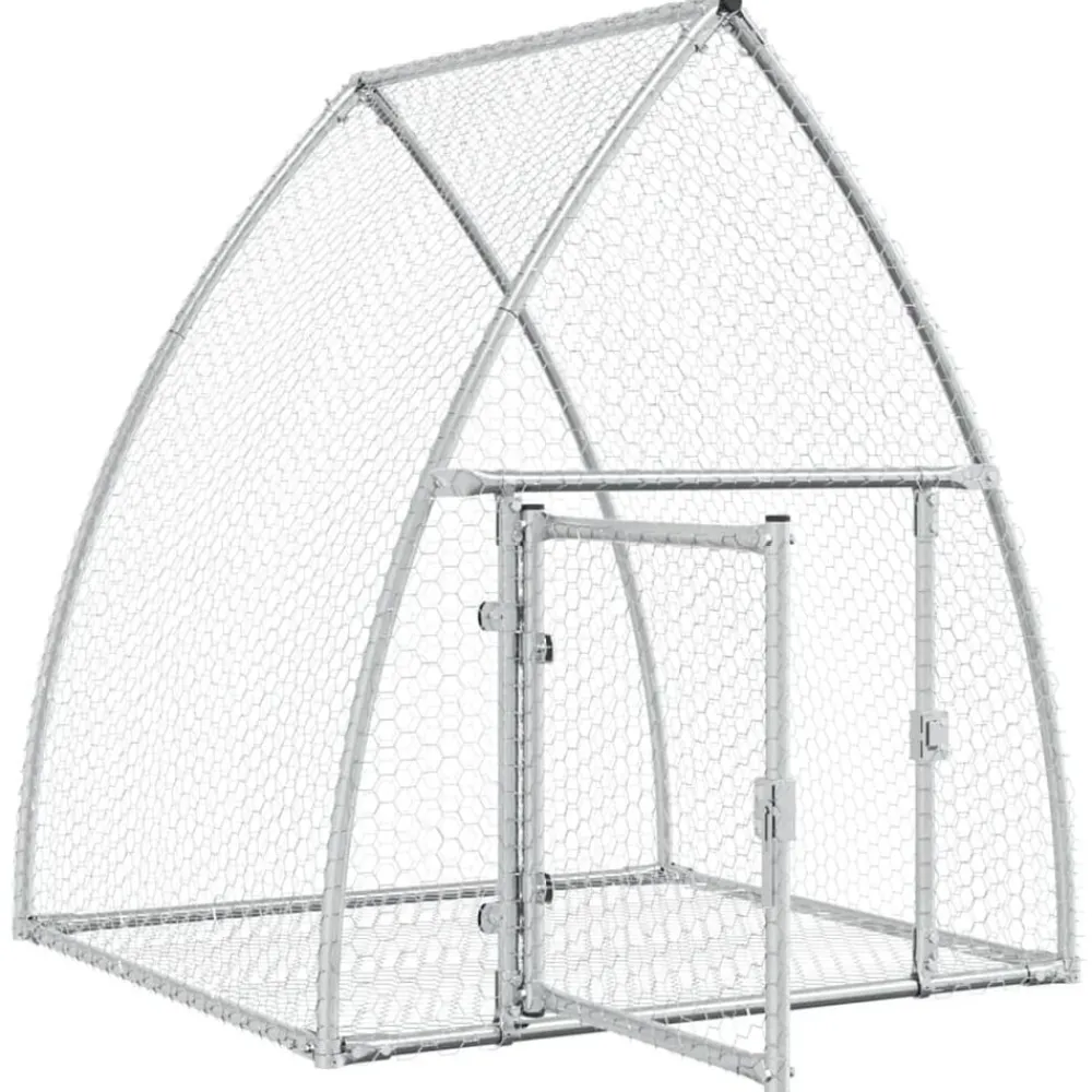 vidaXL Conejera acero galvanizado plateado 105x100x120 cm New
