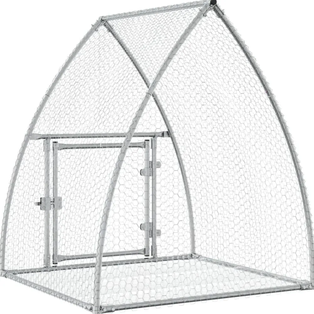 vidaXL Conejera acero galvanizado plateado 105x100x120 cm New