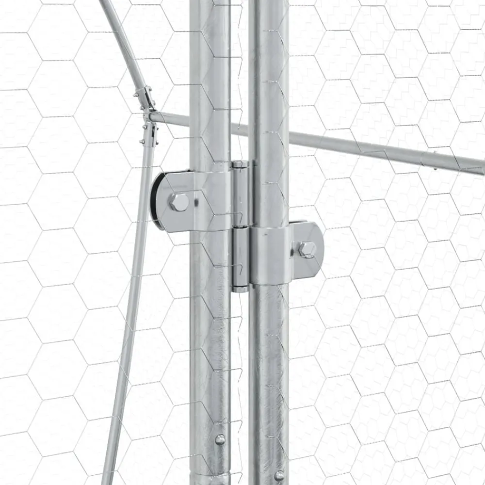 vidaXL Conejera acero galvanizado plateado 105x100x120 cm New