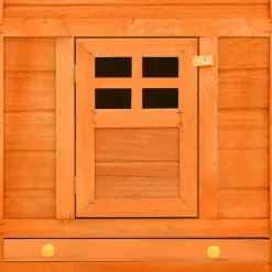 vidaXL Productos Para Mascotas-Conejera de exterior con corredor madera maciza abeto marrón