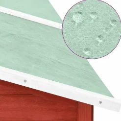 vidaXL Conejera de exterior con corredor madera de abeto Rojo y blanco