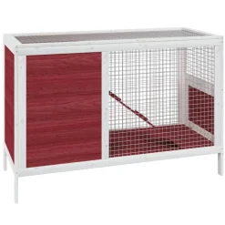 vidaXL Productos Para Mascotas-Conejera de madera maciza de pino mocha 103x44x69,5 cm