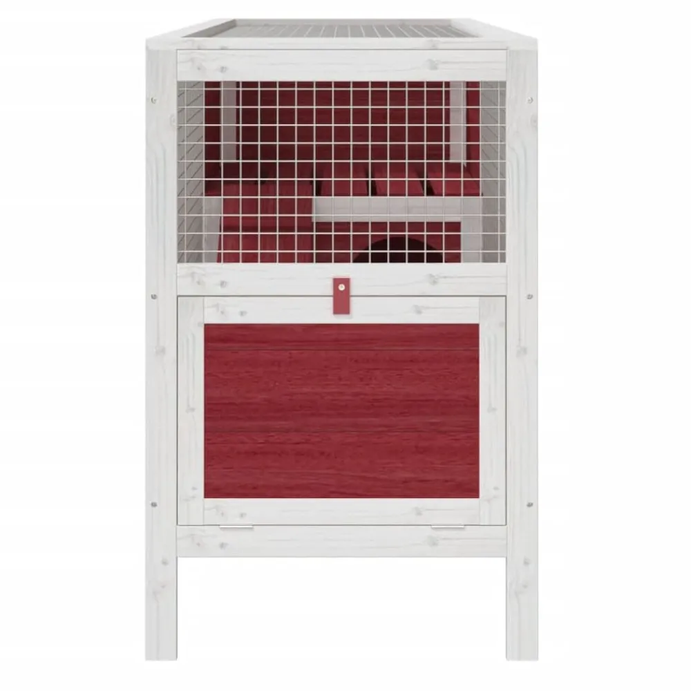 vidaXL Productos Para Mascotas-Conejera de madera maciza de pino mocha 103x44x69,5 cm