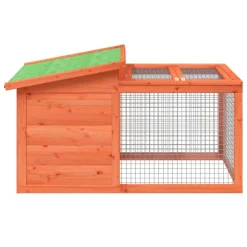 vidaXL Productos Para Mascotas-Conejera de madera maciza de pino marrón 100,5x54x55 cm