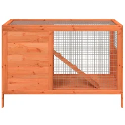 vidaXL Conejera de madera maciza de pino marrón 103x44x69,5 cm Marr&oacute;n