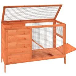 vidaXL Conejera de madera maciza de pino marrón 103x44x69,5 cm Marr&oacute;n