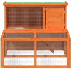 vidaXL Conejera de madera maciza de pino marrón 102x90x84,5 cm Marrón Best