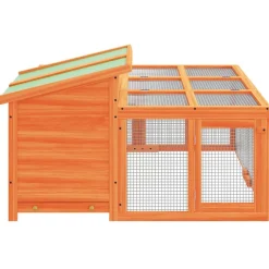 vidaXL Conejera de madera maciza de pino marrón 144x123x67,5 cm Marrón Clearance