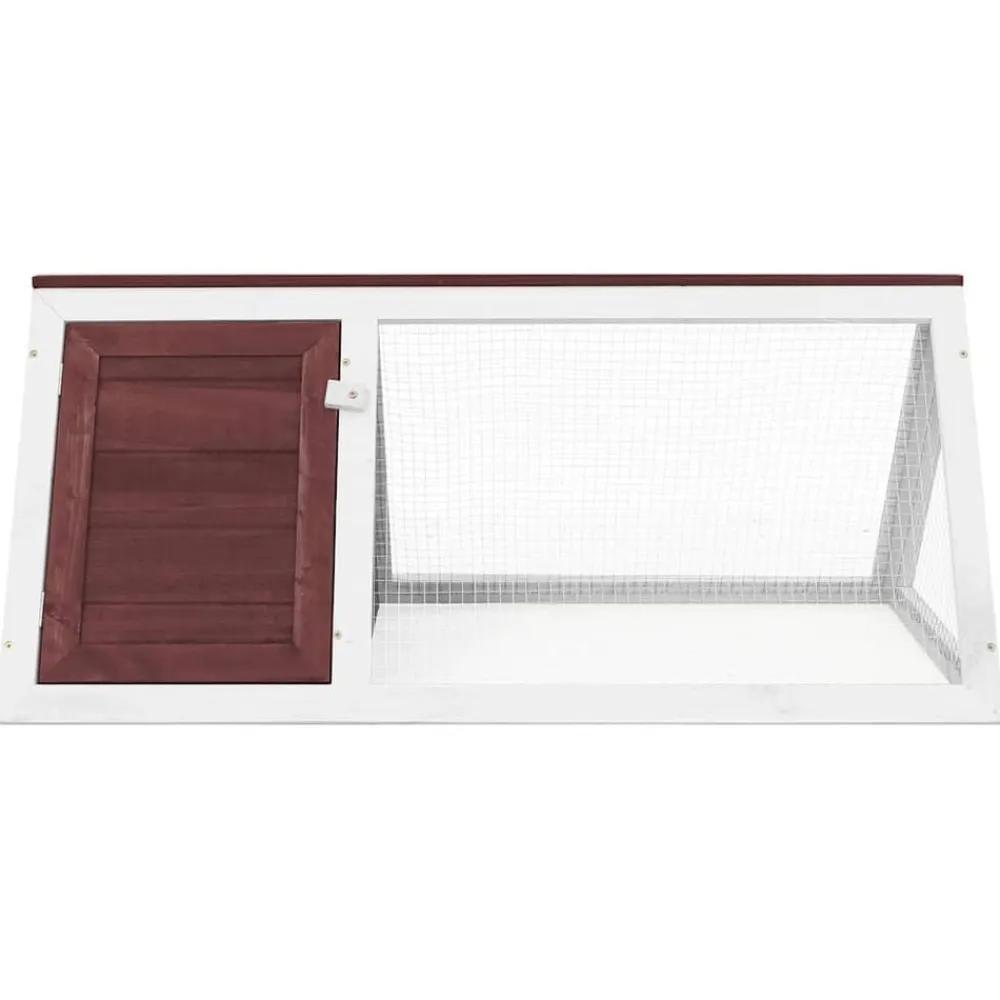 vidaXL Conejera jaula de animales de madera marrón Marrón y blanco New