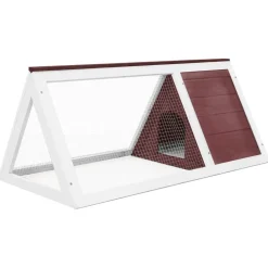vidaXL Conejera jaula de animales de madera marrón Marrón y blanco New