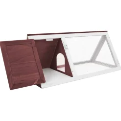 vidaXL Conejera jaula de animales de madera marrón Marrón y blanco New
