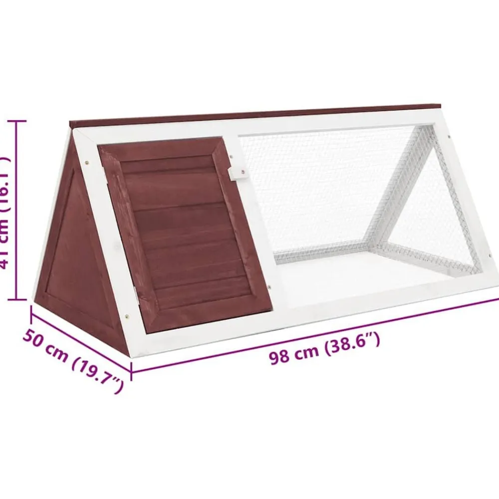 vidaXL Conejera jaula de animales de madera marrón Marrón y blanco New