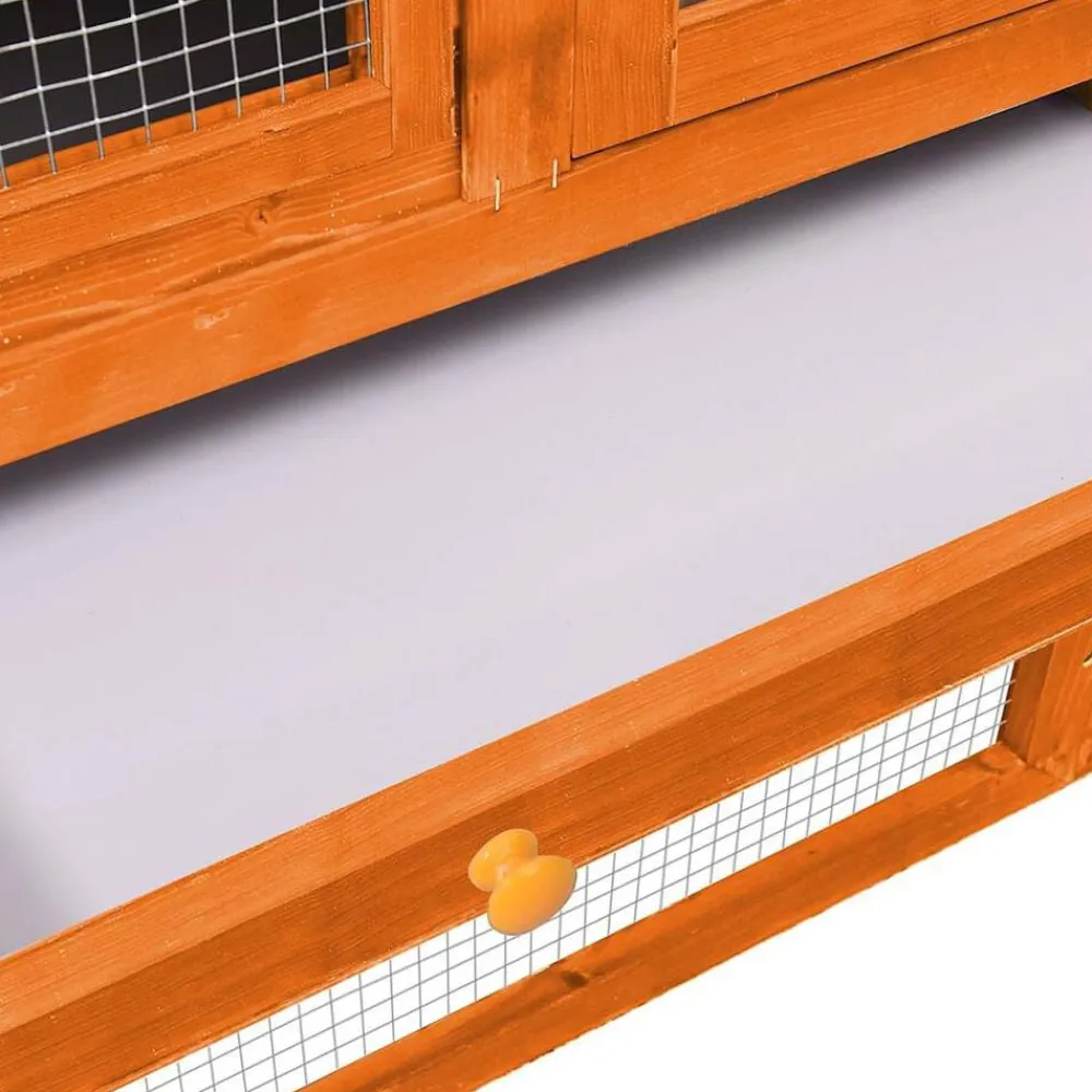 vidaXL Productos Para Mascotas-Conejera madera maciza de abeto 140x63x120 cm