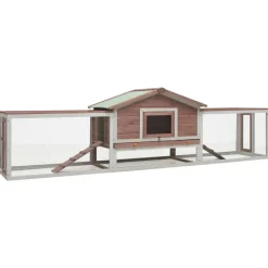 vidaXL Conejera madera maciza pino y abeto color 310x70x87 cm Moca Sale